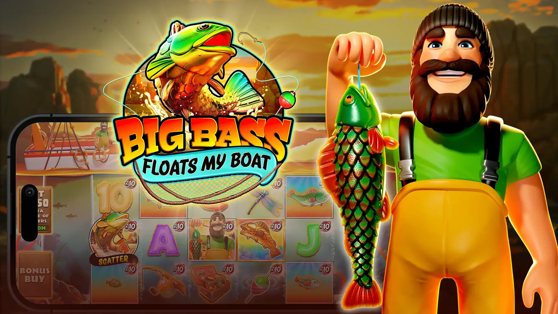 Big Bass Floats My Boat slot game banner — Pragmatic Play fishing slot